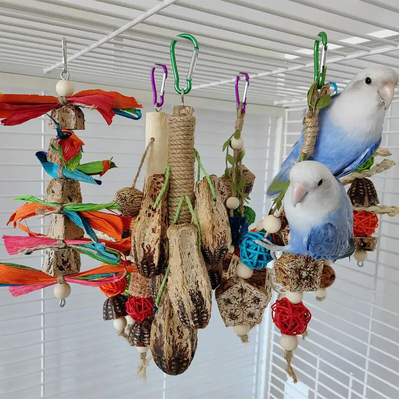 Parrot Chew Toys and Bird Cage Decor (For Mental Stimulation)