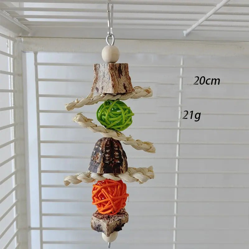 Parrot Chew Toys and Bird Cage Decor (For Mental Stimulation)