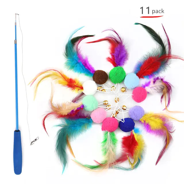 Retractable Cat Feather Toy