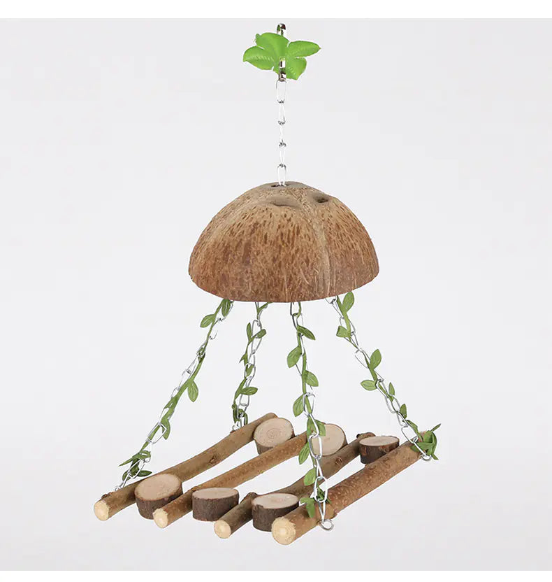 Parrot Paradise Coconut Bird Nest Swing Hammock