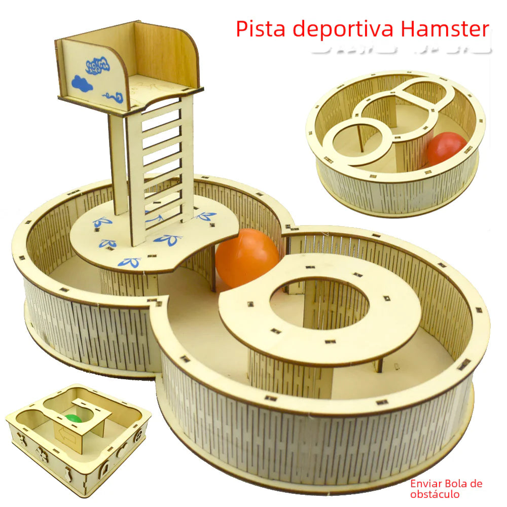 Wooden Hamster Exercise Tunnel and Climbing Platform