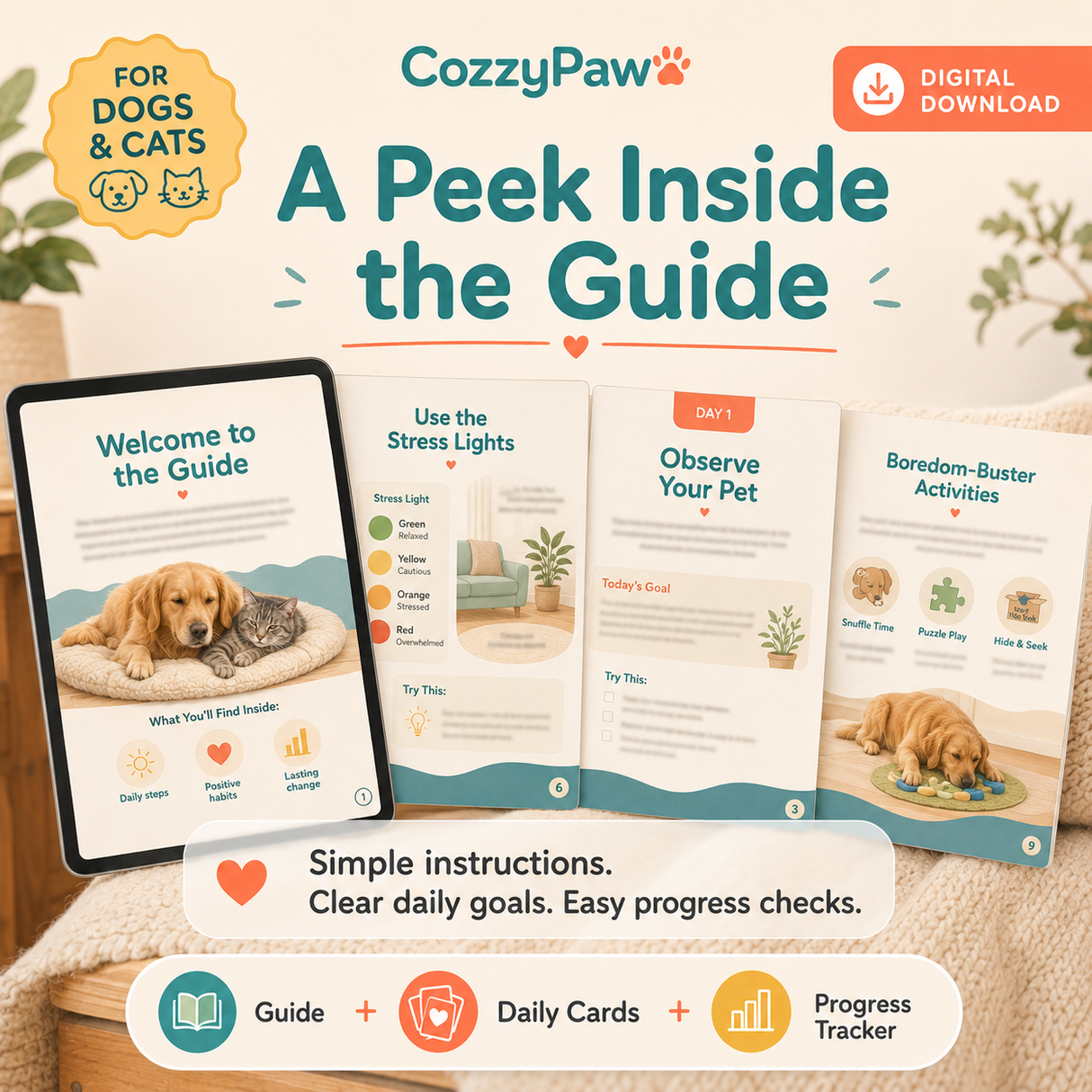 Calm Home Alone - 14-Day Digital Guide for Dogs & Cats