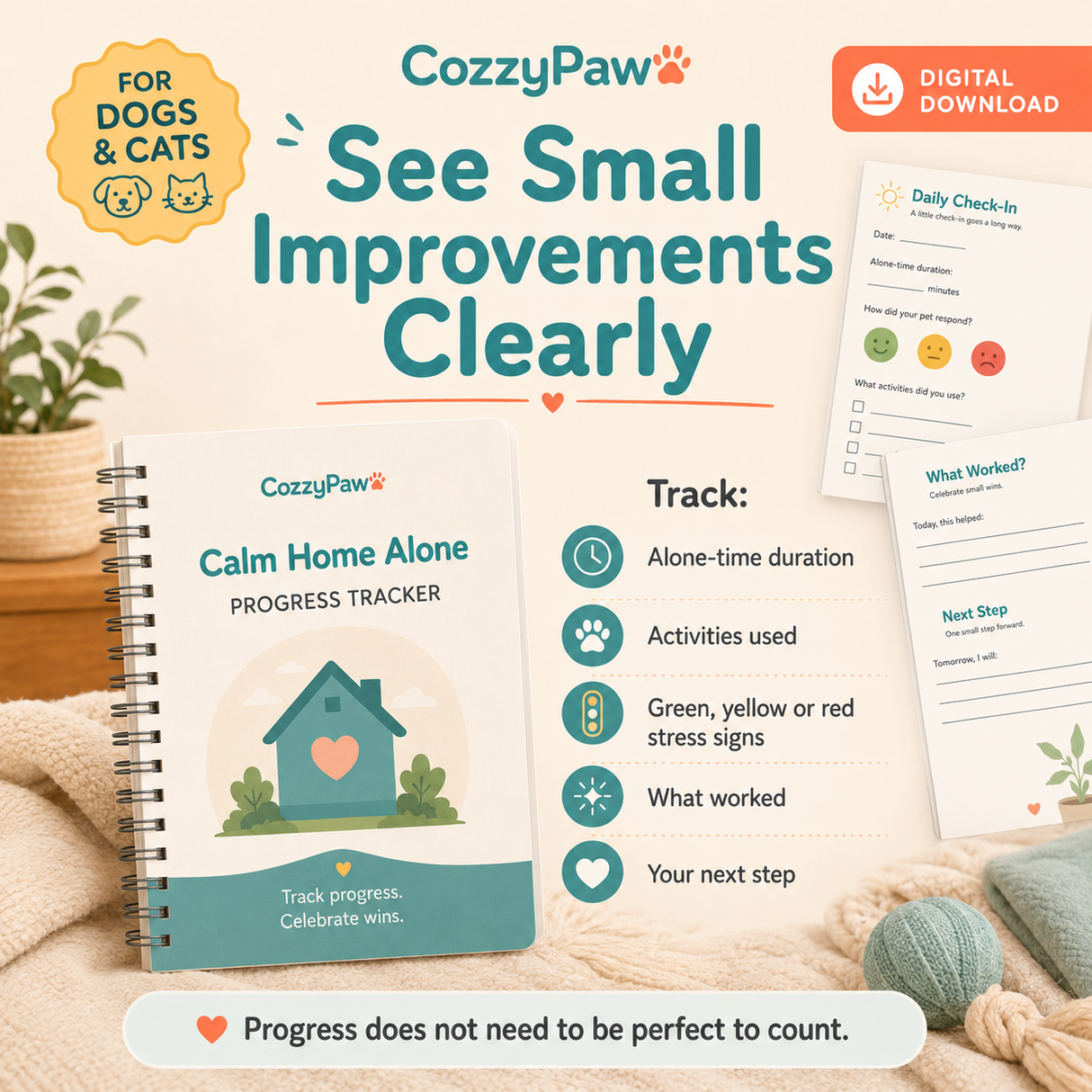 Calm Home Alone - 14-Day Digital Guide for Dogs & Cats