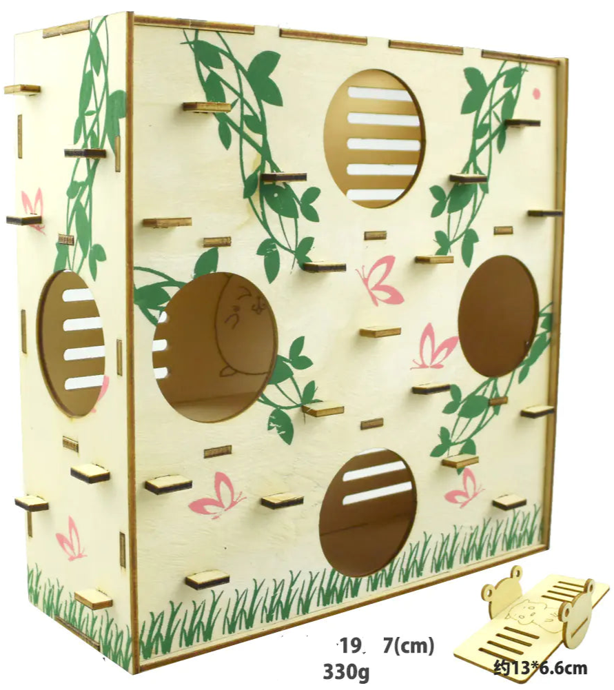 Wooden Hamster Exercise Tunnel and Climbing Platform