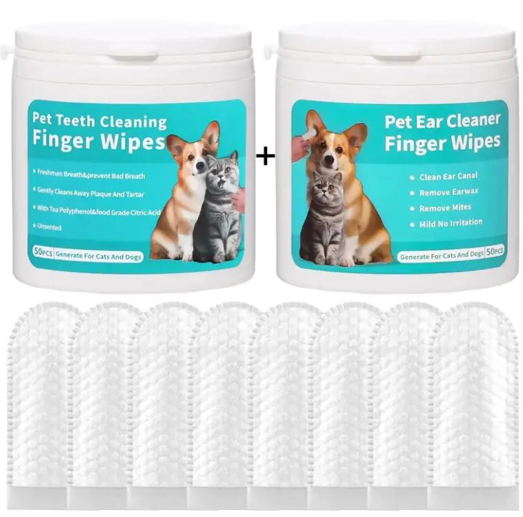 Pet Teeth Cleaning Wipes Finger Stall