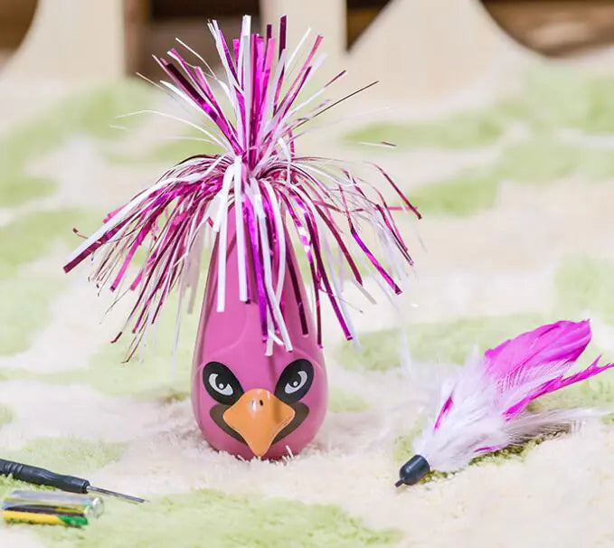 Interactive Electric Cat Toy with Feather Spinner