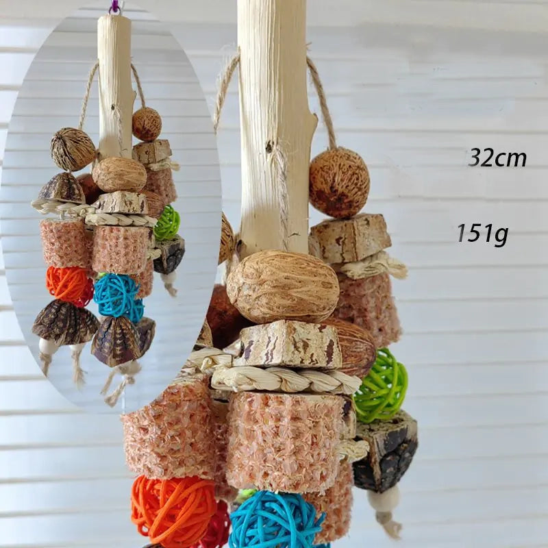Parrot Chew Toys and Bird Cage Decor (For Mental Stimulation)