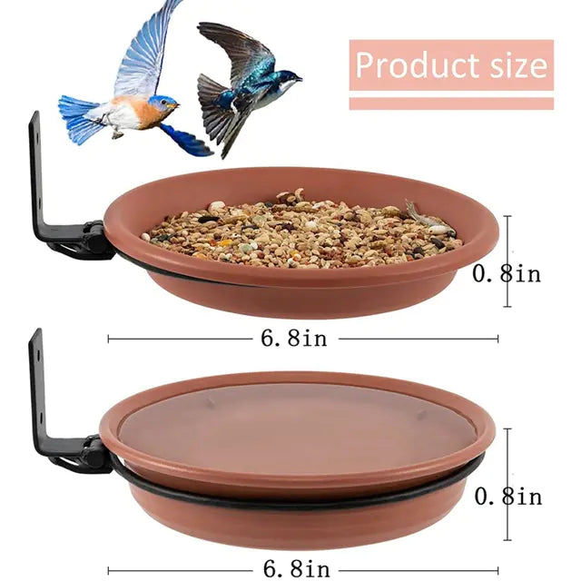 Wall-Mounted Bird Feeder and Bath with Trays and Rings