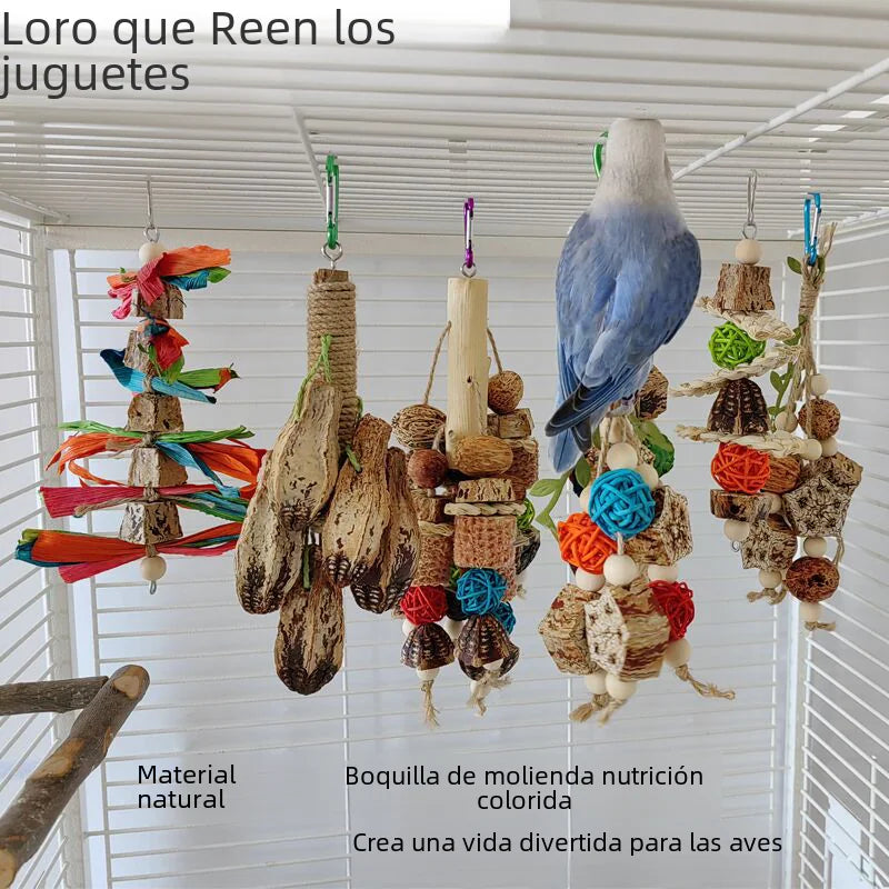 Parrot Chew Toys and Bird Cage Decor (For Mental Stimulation)